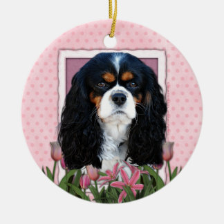 Ornamento De Cerâmica Obrigado - tulipas cor-de-rosa - Cavalier - Tri