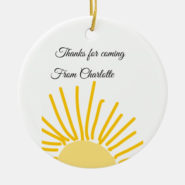 Ornamento De Cerâmica obrigados para vir adicionar nome texto mensagem S (Frente)