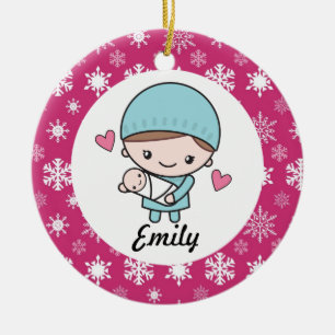 Ornamento De Cerâmica Obstetrícia Enfermeira OB-GYN Parteira