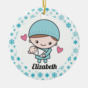 Ornamento De Cerâmica Obstetrícia Enfermeira OB-GYN Parteira