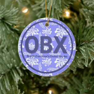 Ornamento De Cerâmica OBX Personalizado Bancos Exteriores Purple Natal