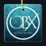 Ornamento De Cerâmica OBX Personalizado Outer Banks NC Beach Christmas<br><div class="desc">OBX Outer Banks NC Beach Holiday Christmas Tree Cerâmica Ornament - Pode ser personalizado com um nome,  ano ou qualquer texto que você queira adicionar. -</div>