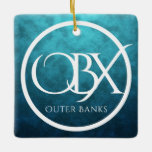 Ornamento De Cerâmica OBX Personalizado Outer Banks NC Beach Christmas<br><div class="desc">OBX Outer Banks NC Beach Holiday Christmas Tree Cerâmica Ornament - Pode ser personalizado com um nome,  ano ou qualquer texto que você queira adicionar. -</div>