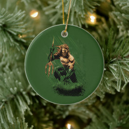 Ornamento De Cerâmica Ocean King Trident Warrior Dynamic Comic Art