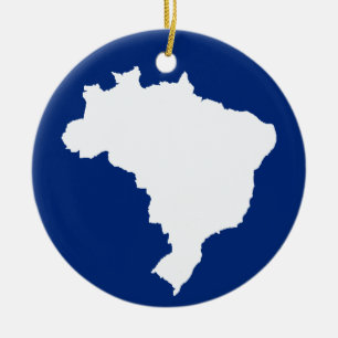 Ornamento De Cerâmica Oceanic Blue Festivo Brasil em Emporio Moffa