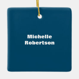 Ornamento De Cerâmica Oceano Azul, Simples, Nome Próprio