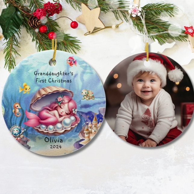 Ornamento De Cerâmica Oceano de Sereia das 1ruas da neta (Criador carregado)