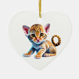 Ornamento De Cerâmica Ocicat Kitten Personalizado