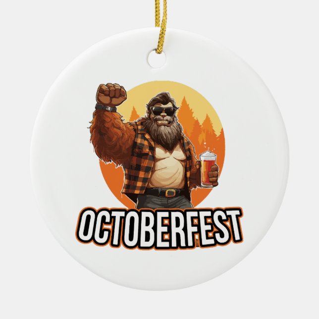 Ornamento De Cerâmica Octoberfest Pé Grande  (Frente)