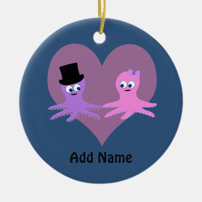 Ornamento De Cerâmica Octopus Love (Frente)