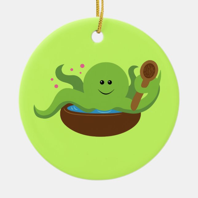 Ornamento De Cerâmica Octopus Soup (Frente)