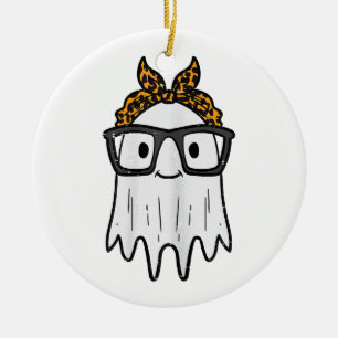 Ornamento De Cerâmica Óculos de Fantasma de Halloween Fofos