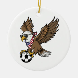 Ornamento De Cerâmica Óculos de sol águia legais de futebol EUA Vintage