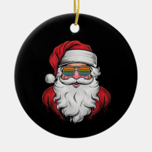 Ornamento De Cerâmica Óculos de sol de Natal Orgulho Pijama de Natal Gay