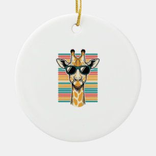 Ornamento De Cerâmica Óculos de Sol Girafa Vintage Vetor de Faixa Retro