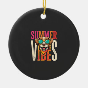 Ornamento De Cerâmica Óculos de Sol para Cachorro Vibrações de Verão