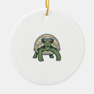 Ornamento De Cerâmica Óculos de Sol Tartaruga Design Vetorial Vintage_1