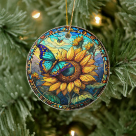 Ornamento De Cerâmica Óculos de vidro de cerâmica de girassol