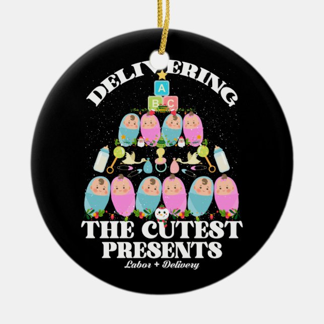 Ornamento De Cerâmica Oferecendo O Cliente Apresenta Chri De Entrega De  (Frente)