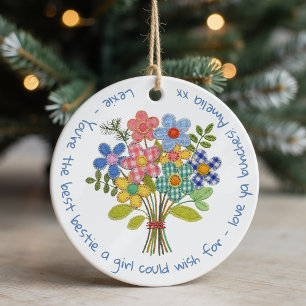 Ornamento De Cerâmica Oferta Personalizada de Flores de Patches de Besti