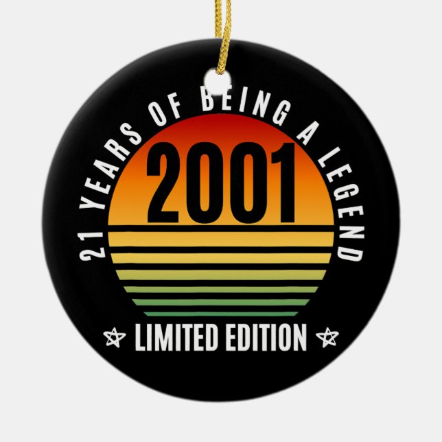 Ornamento De Cerâmica Ofertas com 21 anos de idade Retro 2001 Edição lim (Frente)