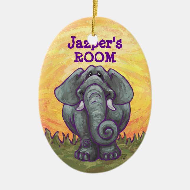 Ornamento De Cerâmica Ofertas e acessórios de elefante (Frente)