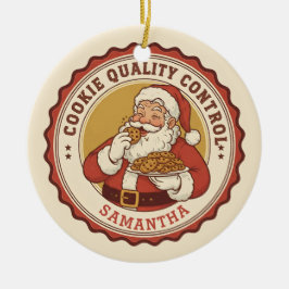 Ornamento De Cerâmica Official Cookie Quality Control Funny Christmas