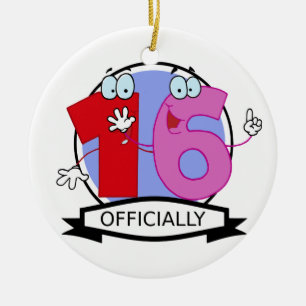 Ornamento De Cerâmica Oficialmente bandeira de 16 aniversários