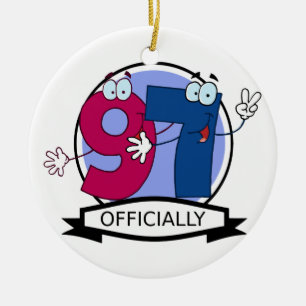 Ornamento De Cerâmica Oficialmente bandeira de 97 aniversários