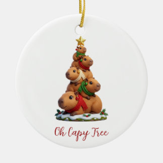 Ornamento De Cerâmica Oh Capy Árvore Capivara Árvore de Natal Pilha