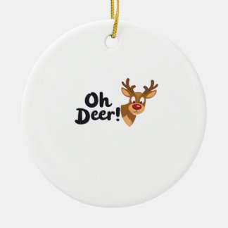 Ornamento De Cerâmica Oh Deer Clean Minimal Seeing Ornament
