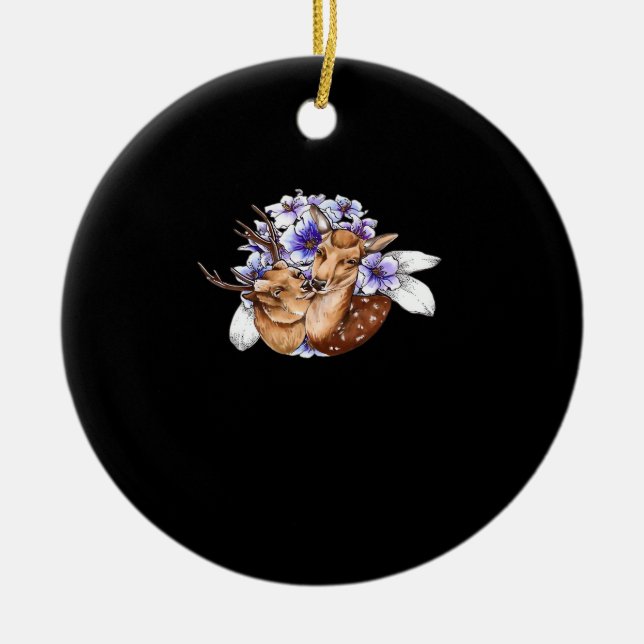 Ornamento De Cerâmica Oh Deer Clean Minimal Style (Frente)