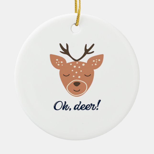 Ornamento De Cerâmica Oh Deer Deer Love Save The Deer Creative Design (Frente)