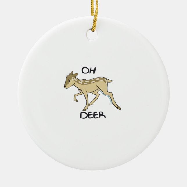 Ornamento De Cerâmica Oh Deer Elegant Timeless Style Ornament (Frente)