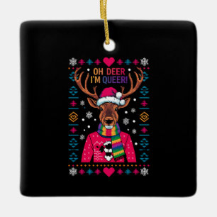 Ornamento De Cerâmica Oh Deer Eu Sou Gay LGBT LGBTQ Orgulho Gay Natal Fe