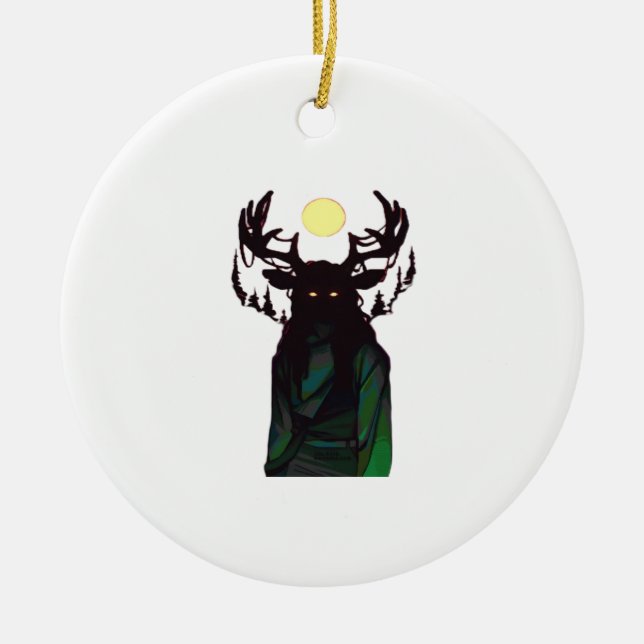Ornamento De Cerâmica Oh Deer Minimal Design Ornament (Frente)