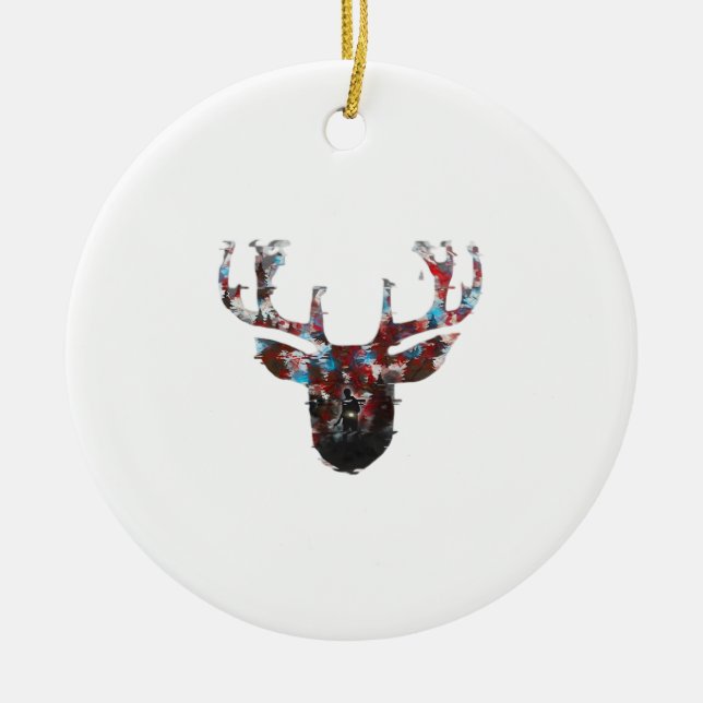 Ornamento De Cerâmica Oh Deer Minimal Style Ornament (Frente)