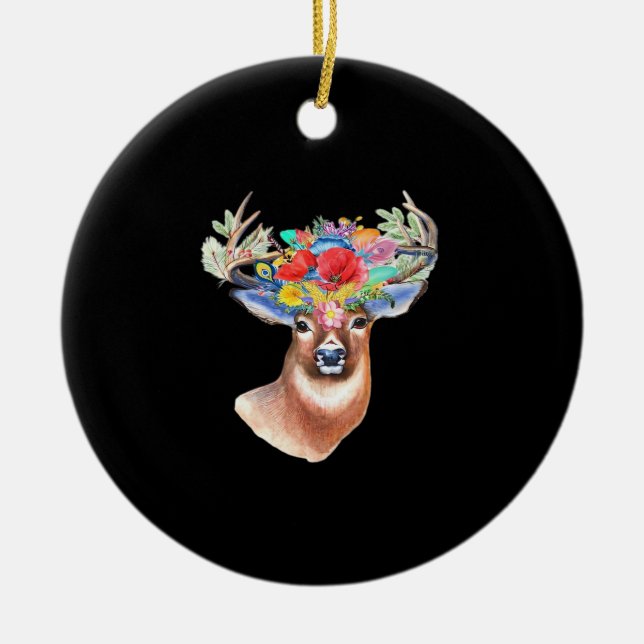 Ornamento De Cerâmica Oh Deer Modern Artistic Style Ornament (Frente)