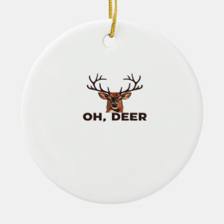 Ornamento De Cerâmica Oh Deer Modern Clean Design Ornament