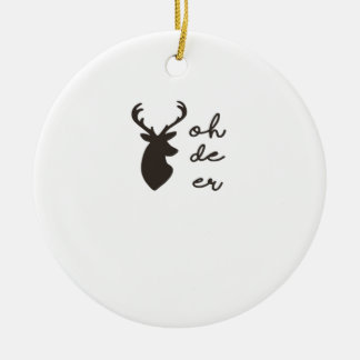 Ornamento De Cerâmica Oh Deer Modern Graphic Style Ornament