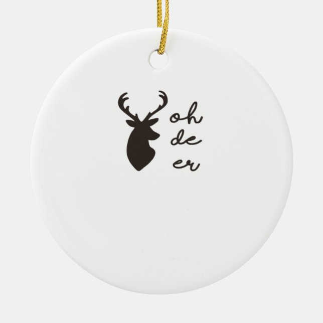 Ornamento De Cerâmica Oh Deer Modern Graphic Style Ornament (Frente)