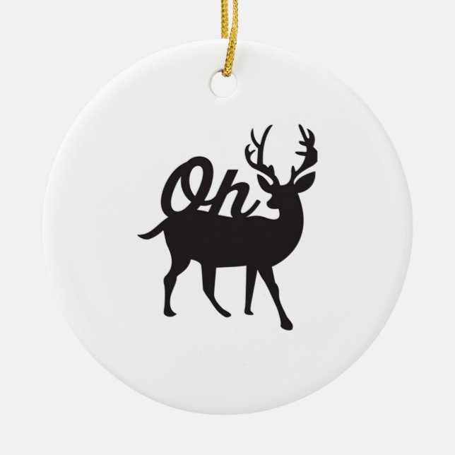 Ornamento De Cerâmica Oh Deer Retro Classic Vibe (Frente)