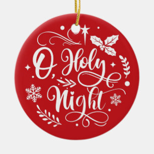 Ornamento De Cerâmica Oh Holly Night Simples Natal de Merry