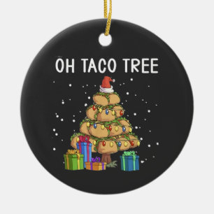 Ornamento De Cerâmica Oh Taco Tree Engraçado Comida mexicana Feia Natal