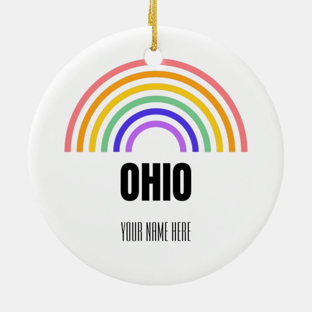 Ornamento De Cerâmica Ohio - Cleveland - Cincinnati - Columbus (Traseira)