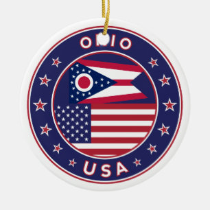 Ornamento De Cerâmica Ohio, t-shirt de Ohio, adesivo de Ohio, capa de te