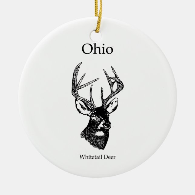 Ornamento De Cerâmica Ohio White Tail Deer (Frente)