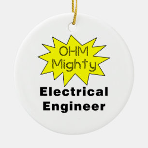 Ornamento De Cerâmica Ohm Poderoso Engenheiro Elétrico