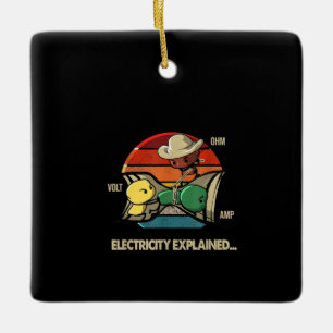 Ornamento De Cerâmica Ohm Volt Amp Eletricidade Explicou Eletricidade