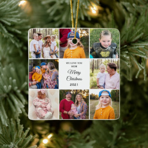 Ornamento De Cerâmica Oito Foto Que Te Amo, Mãe Natal